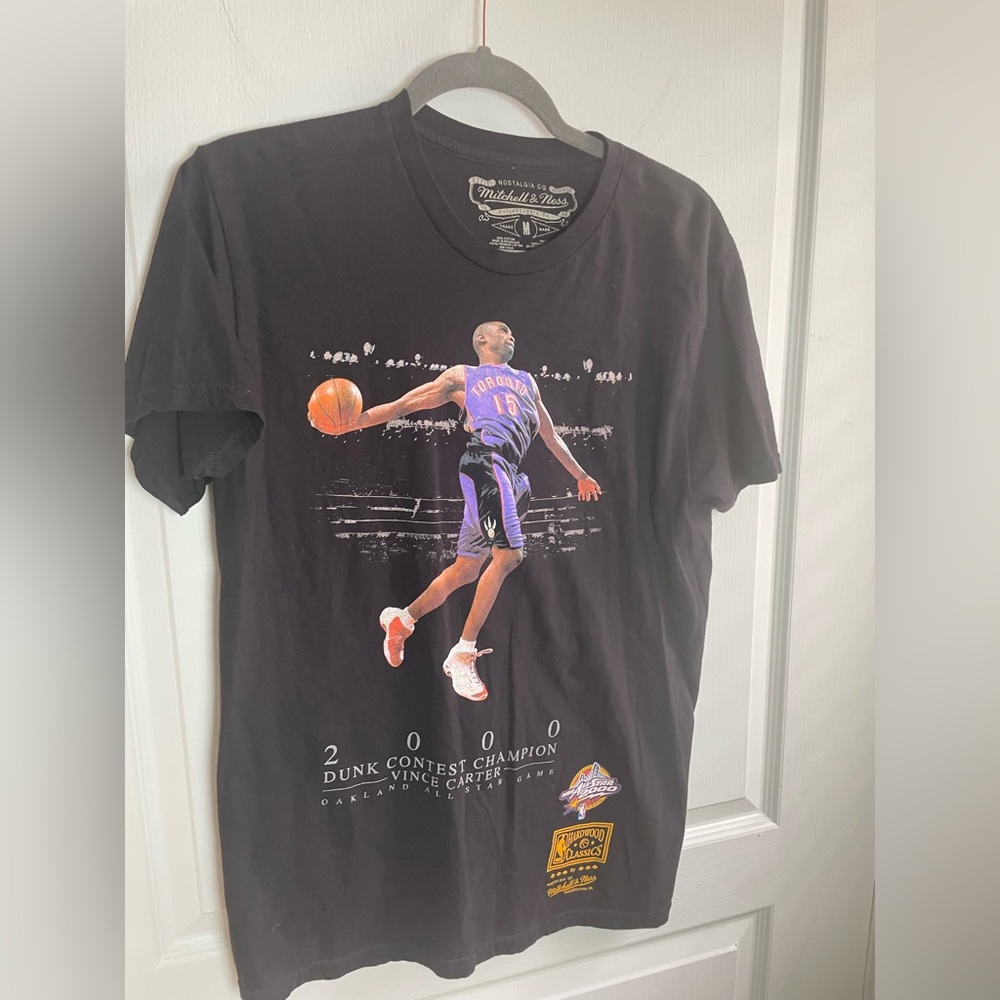 Mitchell & Ness Vince Carter 2000 Dunk Contest T-Shirt Sz M Black